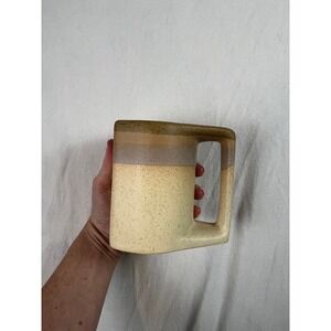 Padilla Studio Pottery Geometric Mug Earth Tone Speckled Glaze Signed Artist Cup